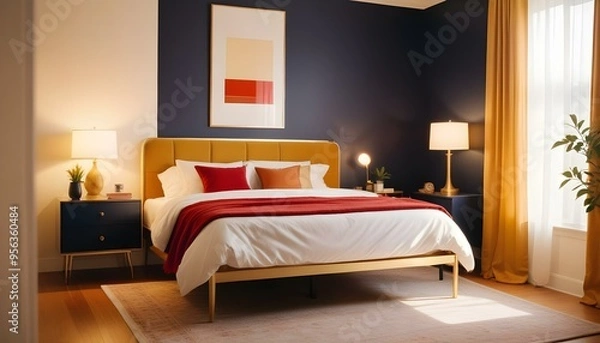 Fototapeta Photo interior modern design room 3d illustration