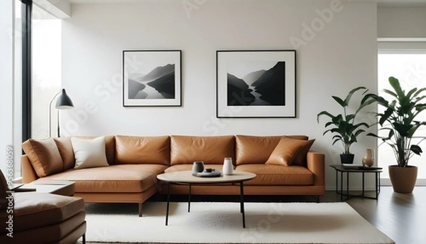 Fototapeta Photo interior modern design room 3d illustration