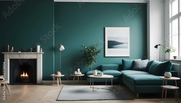 Fototapeta Photo interior modern design room 3d illustration