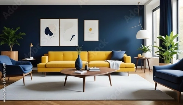 Fototapeta Photo interior modern design room 3d illustration