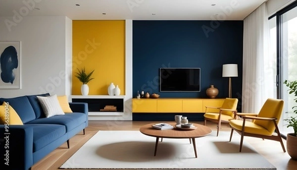 Obraz Photo interior modern design room 3d illustration