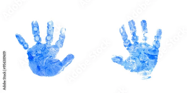 Obraz Pair of colorful handprints on white background