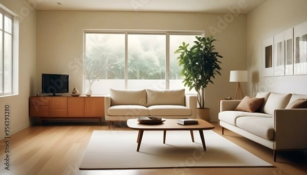 Obraz Photo interior modern design room 3d illustration