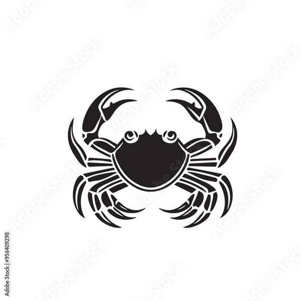 Obraz Crab in cartoon, doodle style . Image for t-shirt, web, mobile apps and ui. Isolated 2d vector illustration in logo, icon, sketch style, Eps 10, black and white. AI Generative