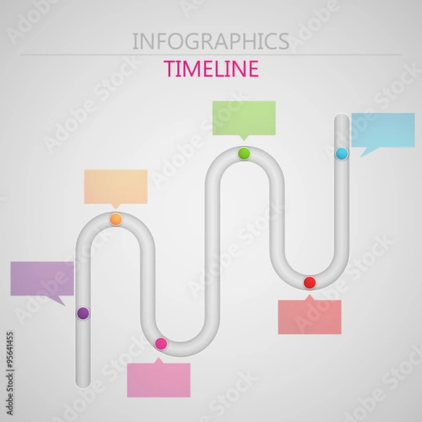 Fototapeta vector abstract 3d paper infographic elements 