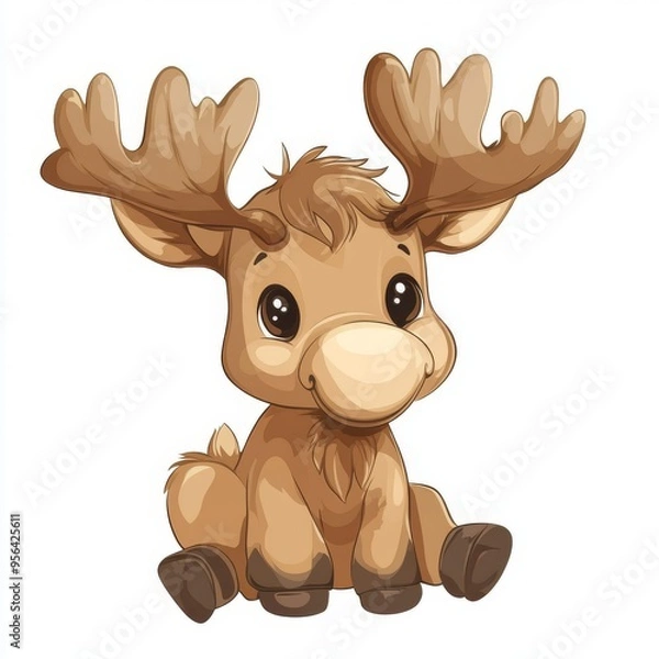 Obraz vector graphic of a cute moose