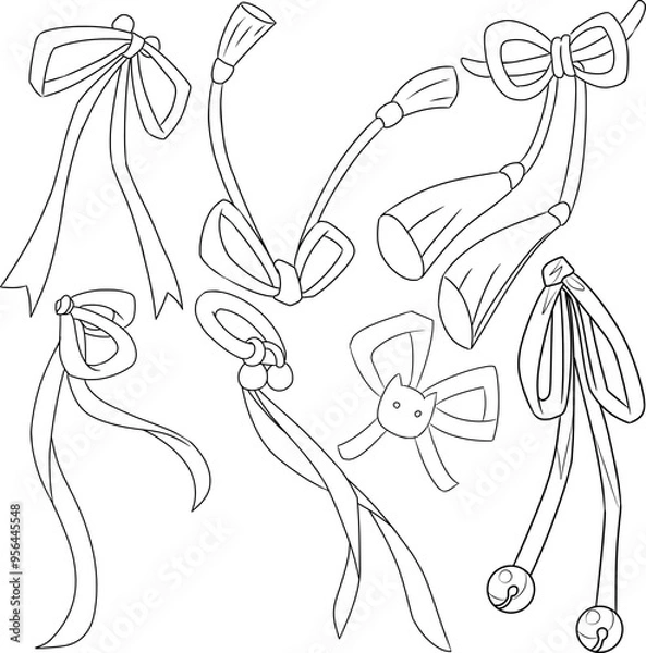 Obraz hand drawn ribbon bow illustration