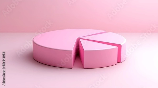Fototapeta Pink Pie Chart Minimalist Background
