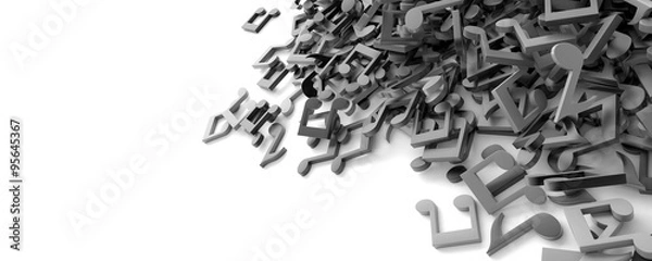Obraz Musical notes background, 3d illustration