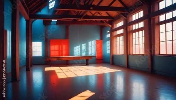 Fototapeta Photo interior modern design room 3d illustration