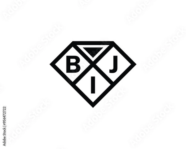 Fototapeta BIJ logo design vector template. BIJ