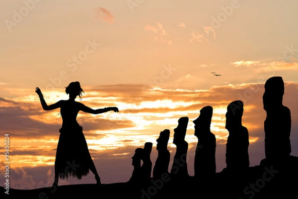 Fototapeta Thai dance on Easter Island
