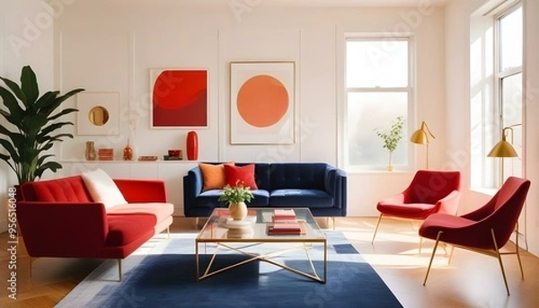 Obraz Photo interior modern design room 3d illustration