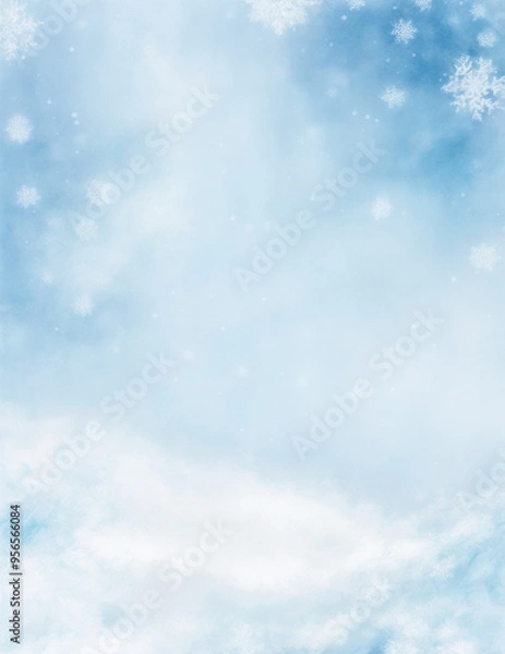 Fototapeta abstract blue snow background - Generative AI