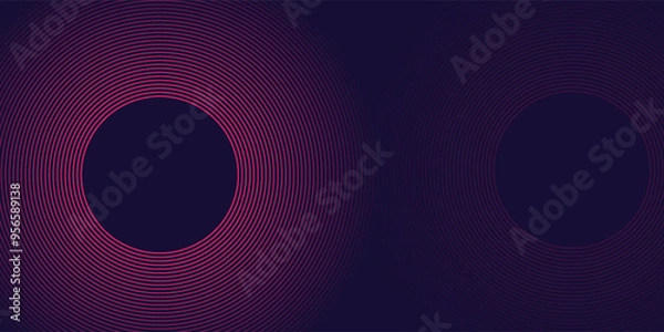 Fototapeta Futuristic abstract background. Glowing circle lines design. Swirl circular lines element.