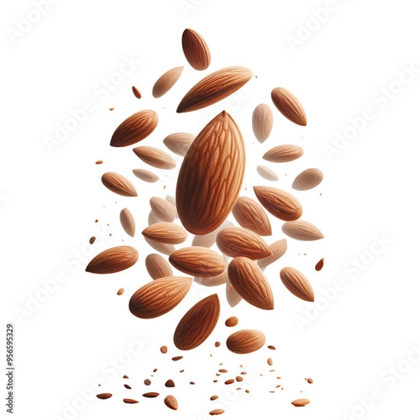 Obraz Falling almond floating