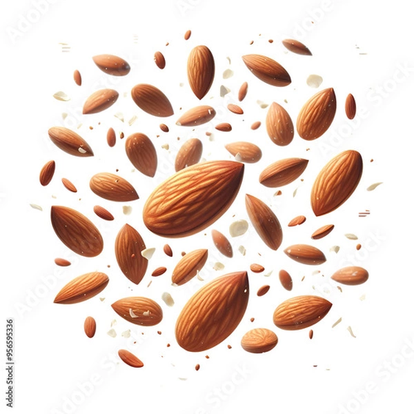 Obraz Falling almond floating
