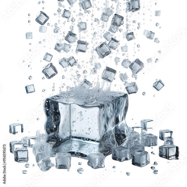 Obraz Falling ice cube