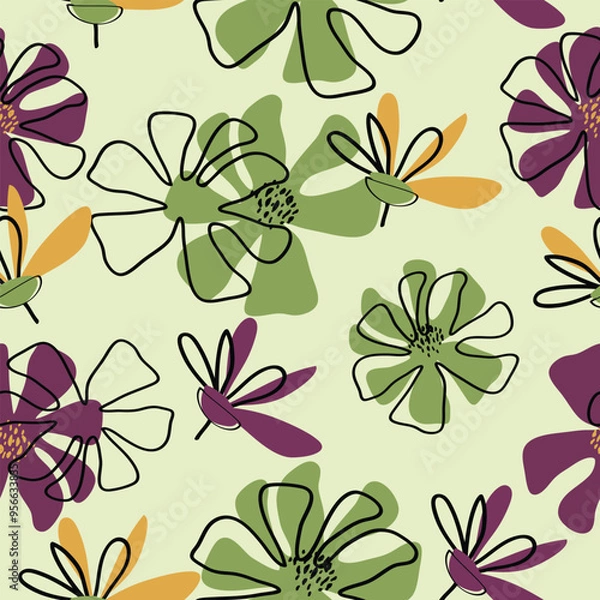 Fototapeta Abstract floral surface pattern seamless background