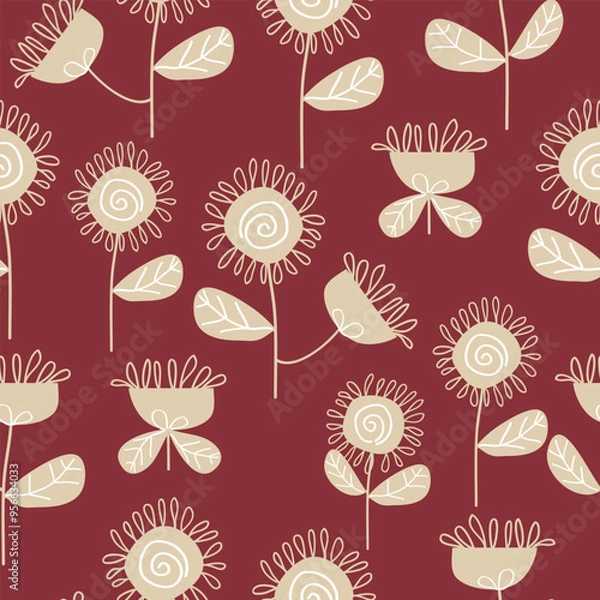 Fototapeta Abstract floral surface pattern seamless background