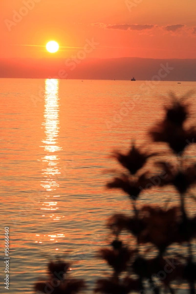 Obraz Sunset over lake Geneva