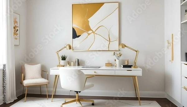 Fototapeta Photo interior modern design room 3d illustration
