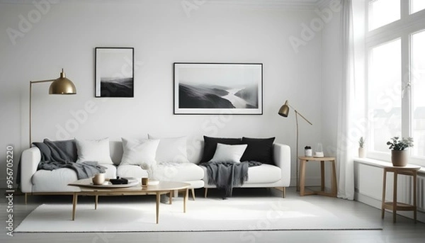 Obraz Photo interior modern design room 3d illustration