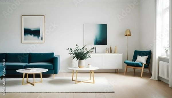 Obraz Photo interior modern design room 3d illustration