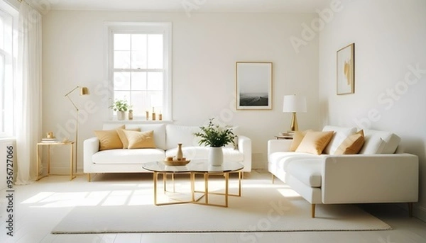 Fototapeta Photo interior modern design room 3d illustration