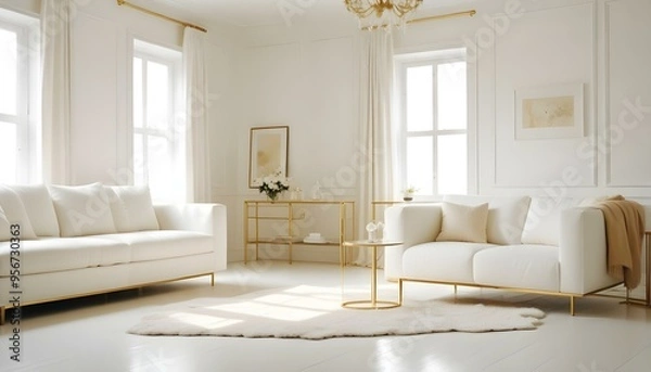 Fototapeta Photo interior modern design room 3d illustration