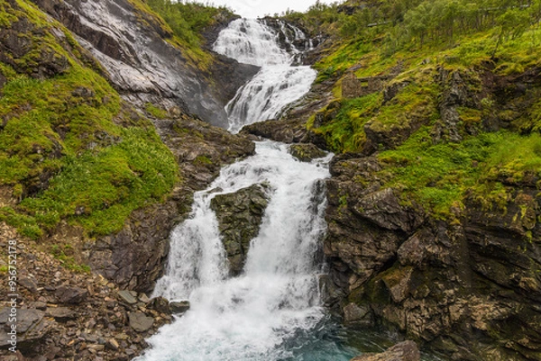 Obraz Kjosfossen waterfall in Myrdal, Norway