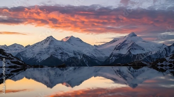 Fototapeta Sunset over the mountains