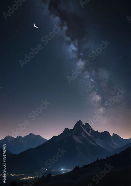 Obraz Mountains in the night