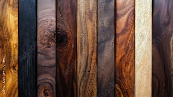 Fototapeta A Close-up View of Different Wood Grain Patterns