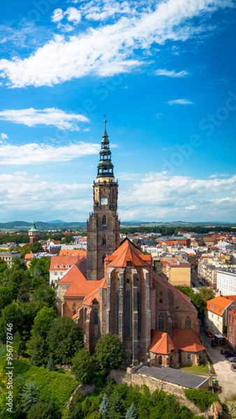Fototapeta View of the cathedral in Swidnica, Poland