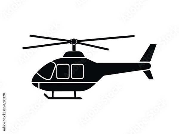 Fototapeta A Captivating Silhouette of a Helicopter in Flight, Symbolizing Strength and Precision in Aerial Navigation