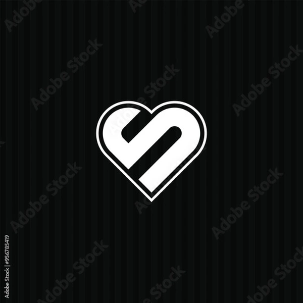 Fototapeta Heart Shape Vector Logo Design for Initial Letter S