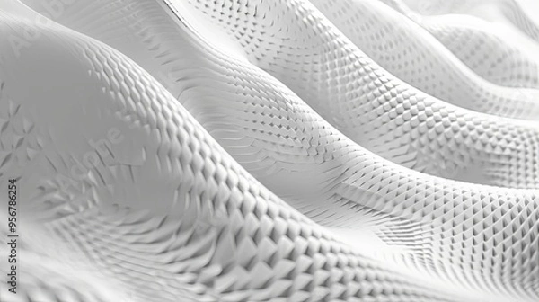 Fototapeta Abstract Wavy Pattern with Geometric Grid Texture