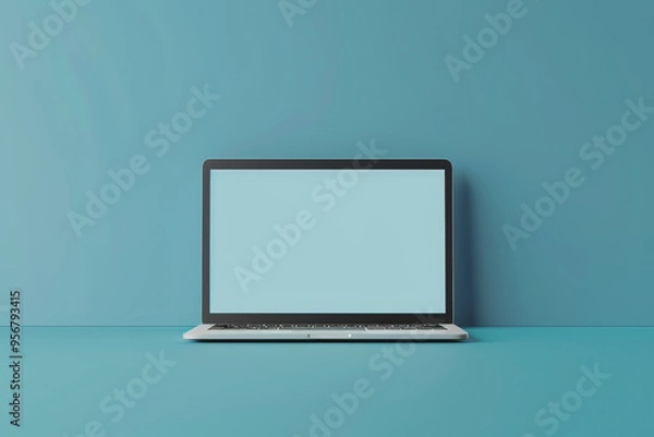 Fototapeta Modern laptop mockup Camera facing the laptop middle view wide viewing angle.