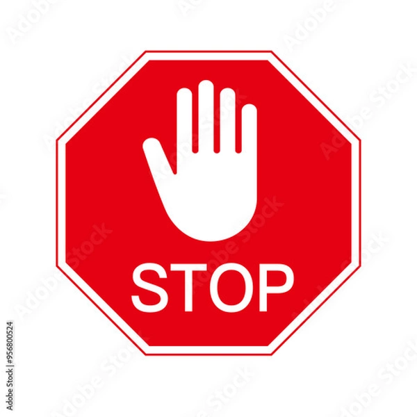 Obraz Single red hand stop sign