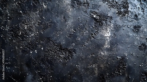 Obraz Abstract Black Surface with White Specks and Distressed Texture