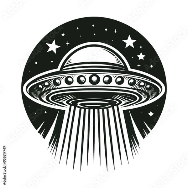 Obraz Vector classic UFO Spaceship flat design