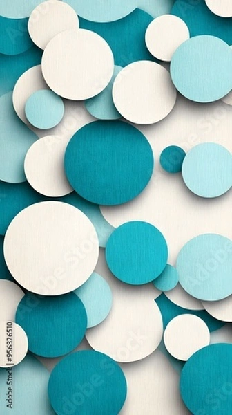 Fototapeta Abstract Teal and White Circles Pattern.