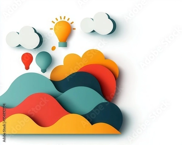 Fototapeta Cloud migration services, seamless transition, flat design illustration