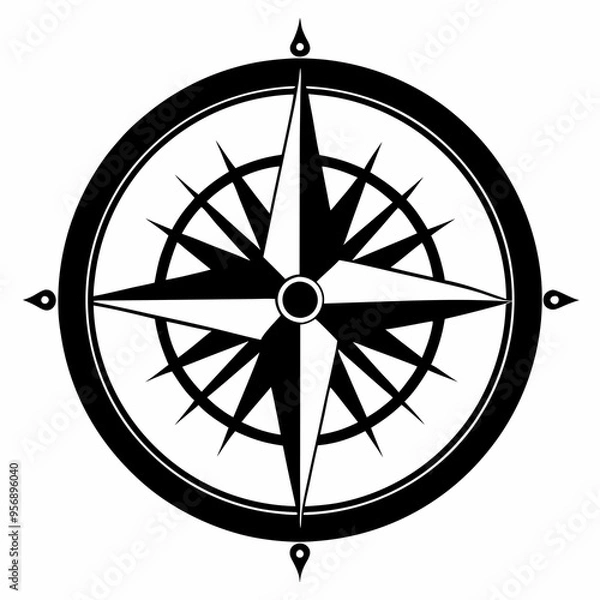 Obraz Compasses Black silhouette