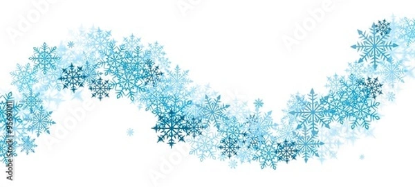 Obraz winter print with blue snowflakes