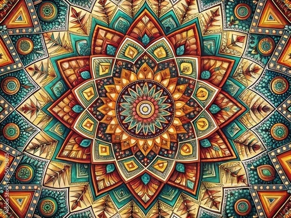 Fototapeta detailed geometric patterns with intricate hand-drawn techniques