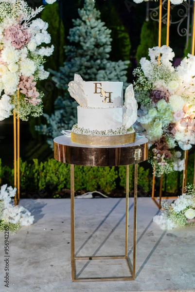 Obraz table with wedding cake