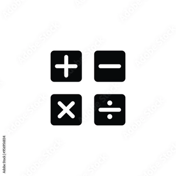 Fototapeta calculator icon vector math sign