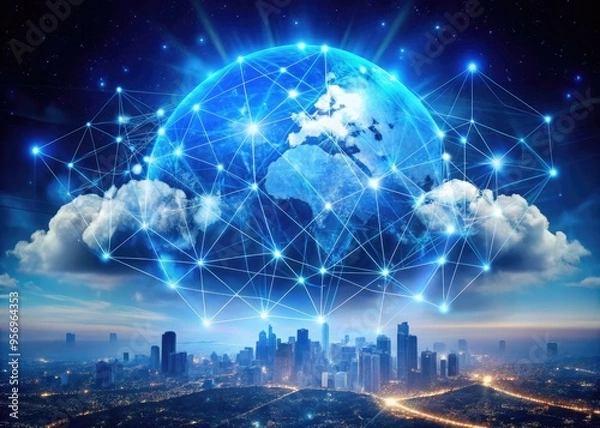 Fototapeta Innovative cloud-enabled blockchain solutions for global financial transactions